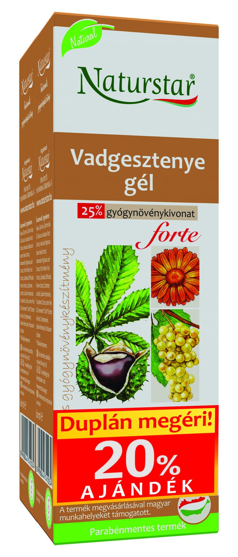 Naturstar gaštanový gél forte dvojitý 2x60ml 120 ml - 56271