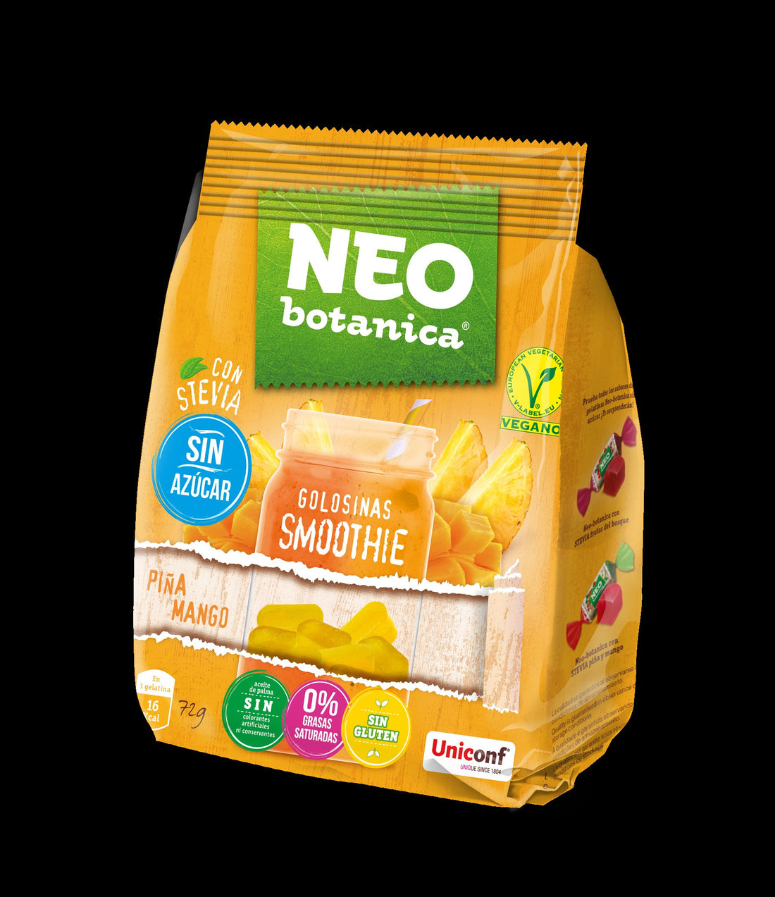 Neo Botanica stévia želé cukríky bez cukru, bez lepku ananás-mango 72 g - 93883