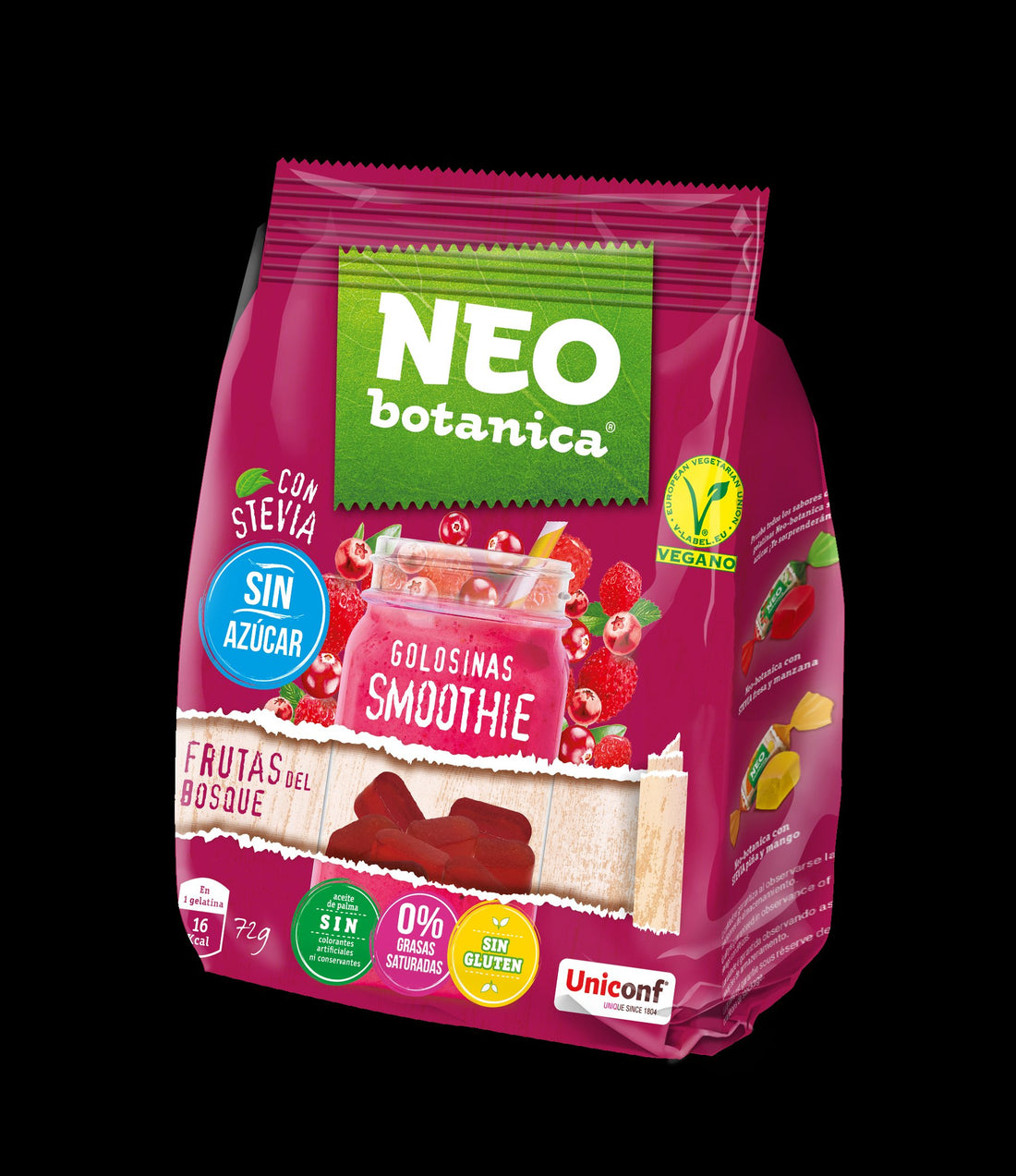 Neo Botanica stévia želé cukríky  bez cukru, bez lepku s príchuťou lesného ovocia 72 g - 93884