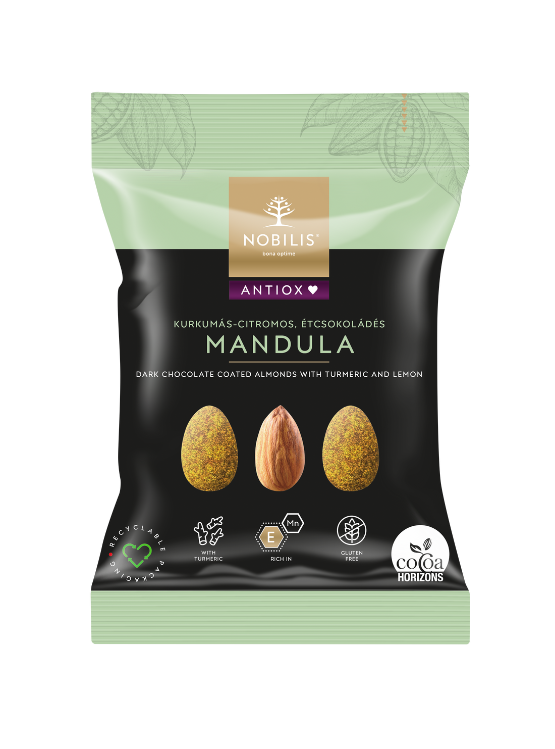 Nobilis antiox kurkuma, tmavá čokoláda mandle 50 g - 95473