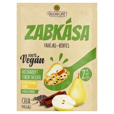 Oligolife vegánska ovsená kaša hrušková so škoricovým sladidlom 65 g - 56363