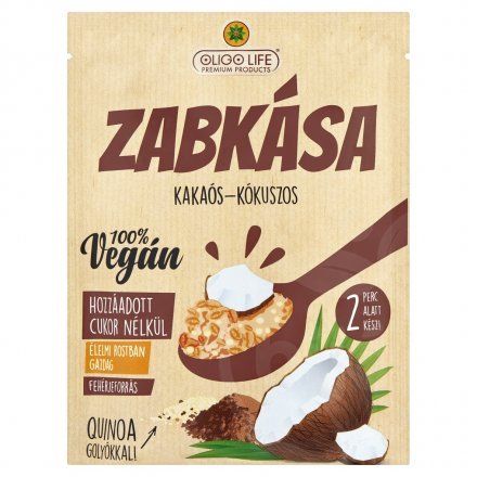 Oligolife vegánska ovsená kaša s kakaom a kokosovými sladidlami 65 g - 56361
