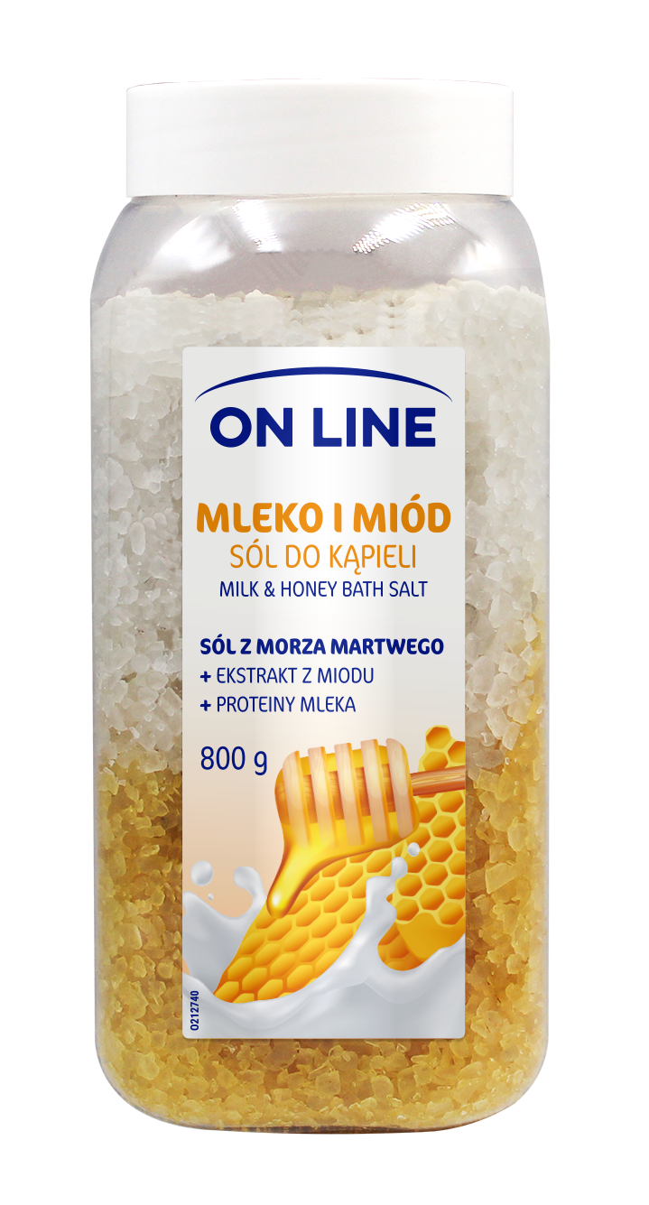 On Line soľ do kúpeľa s mliekom a medom 800 g - 94739