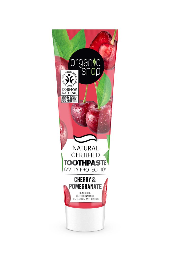 Organic Shop zubná pasta na ochranu dutiny čerešňa a granátové jablko 100 g - 91573