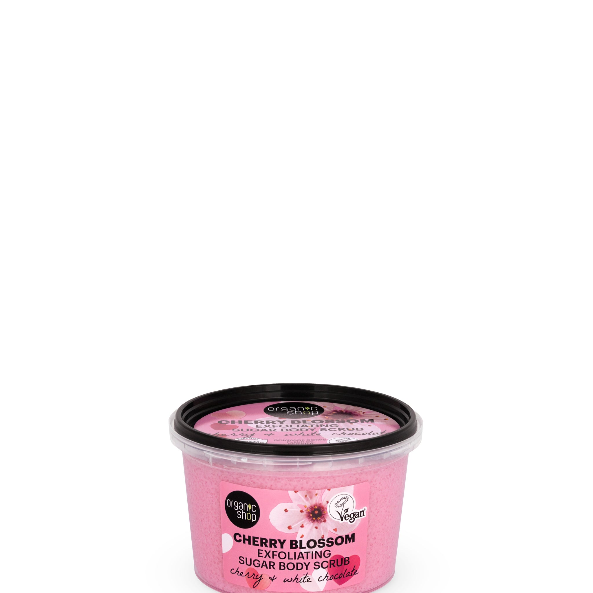 Organic Shop organický cukrový telový peeling s čerešňami a bielou čokoládou 250 ml - 96014