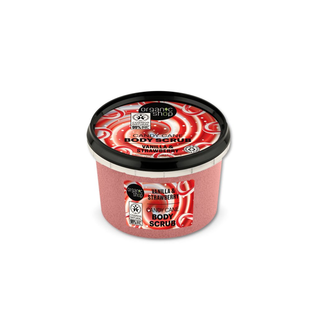 Organic Shop organický cukrový telový peeling s vanilkou a jahodovými cukríkmi 250 ml - 91577