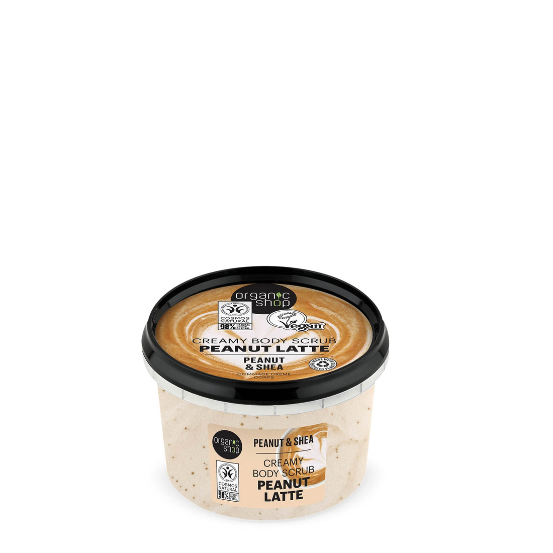 Organic Shop organický telový peeling krémový arašidové latte s lieskovými orieškami a bambuckým maslom 250 ml - 95274
