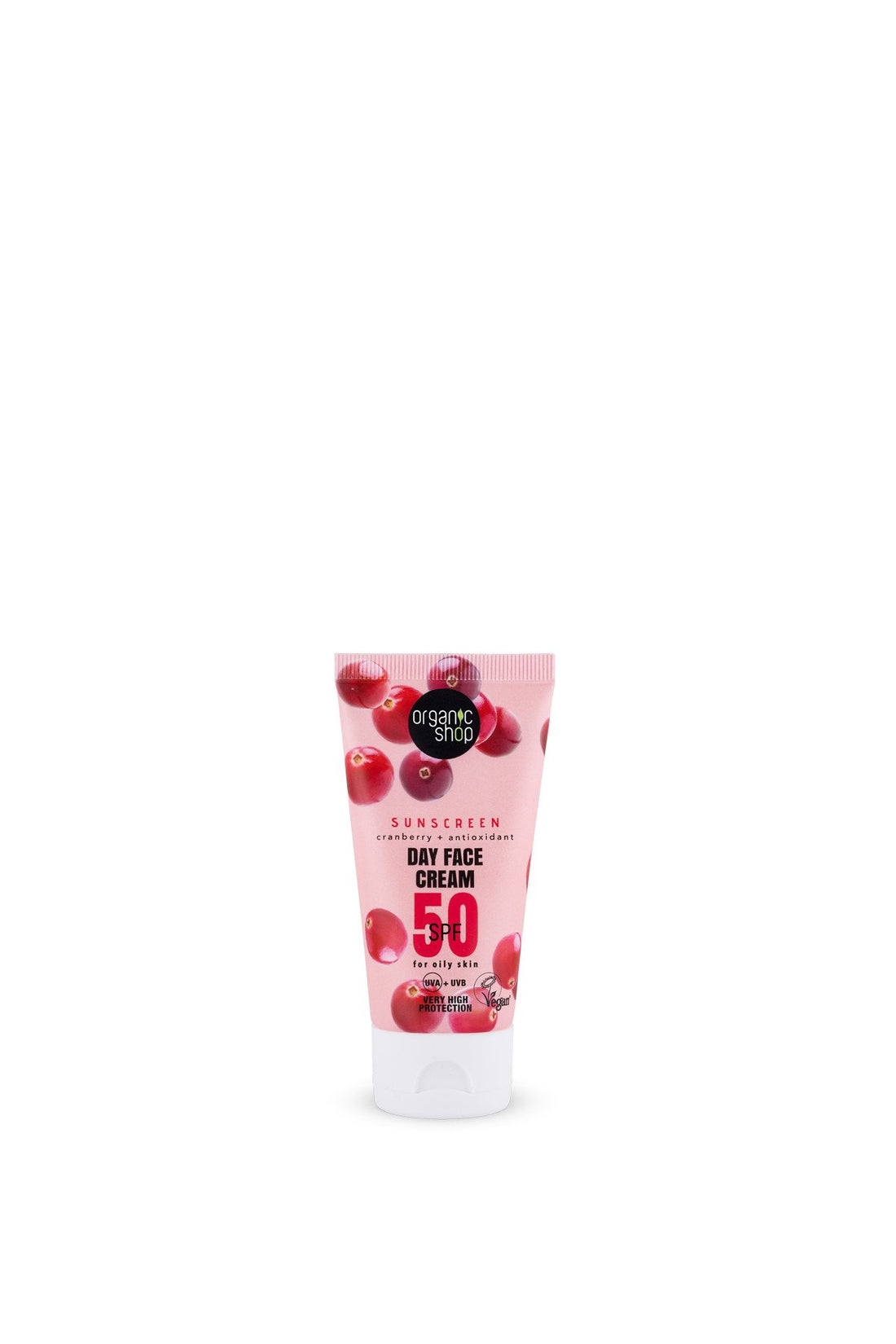 Organic Shop denný krém na opaľovanie s čučoriedkami a antioxidantmi spf50 na mastnú pleť 50 ml - 96735