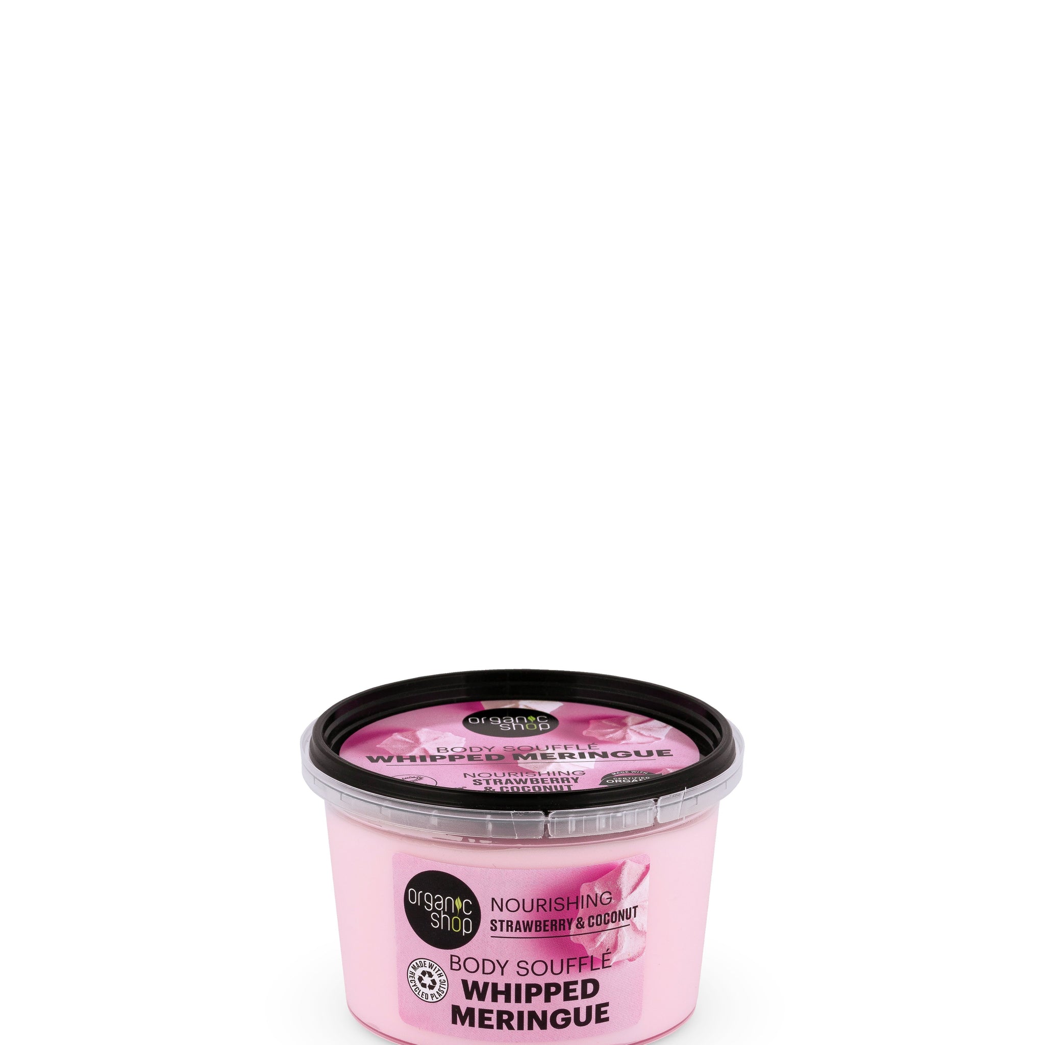 Organic Shop organické vyživujúce telové suflé "bezé" s jahodami a kokosom 250 ml - 96015