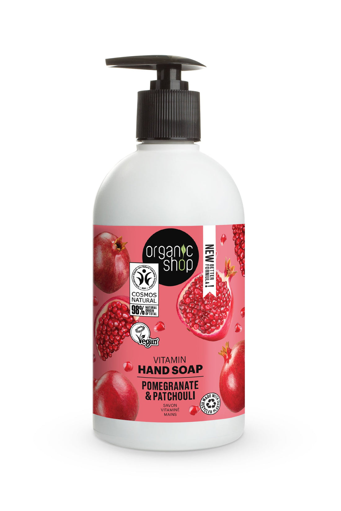 Organic Shop Organické tekuté mydlo na umývanie rúk s vitamínom granátového jablka a pačuli 500 ml - 55296