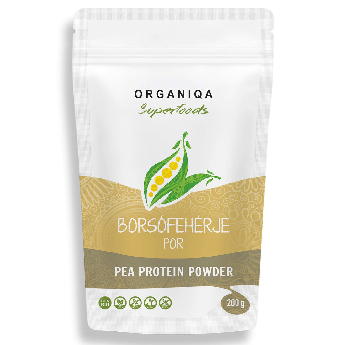 Organiqa 100% organický hrachový proteínový prášok (80% bielkovín) 200 g - 53256