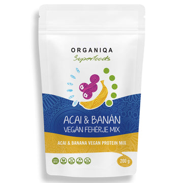 Organiqa 100% organická vegánska proteínová zmes acai-banán 200 g - 53258