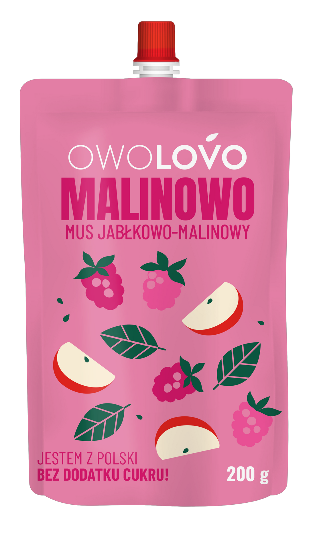 Ovocné pyré Owolovo jablko malina 200 g - 95936