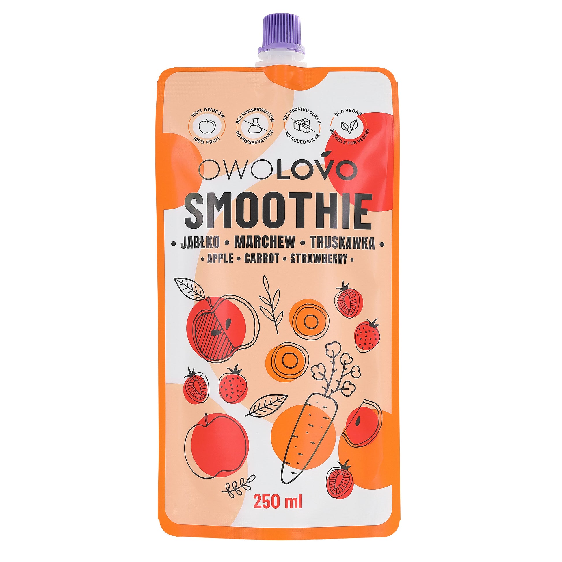 Owolovo jablkovo-mrkvovo-jahodové smoothie 250 ml - 93677