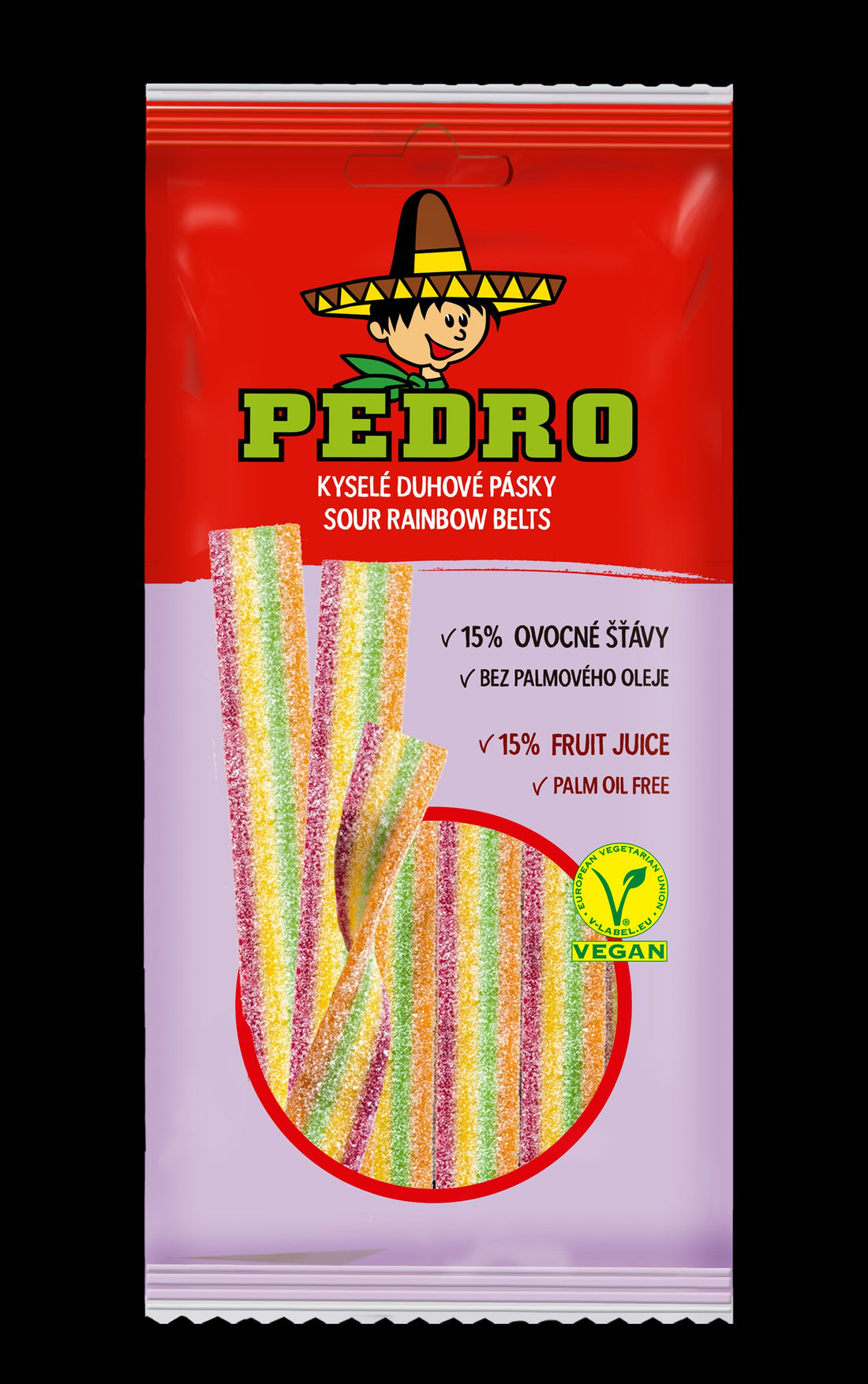 Pedro rainbow  pásové gumové medvedíky  vegan 80 g - 89810