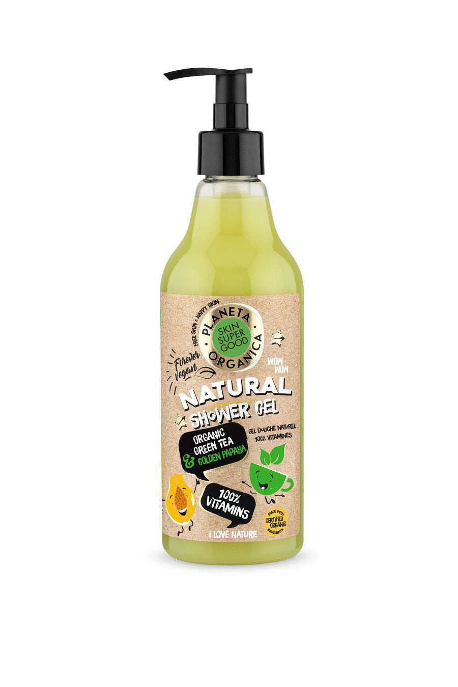 Planeta organica skin super good prírodný sprchový gél "100% vitamíny" 500 ml - 84662