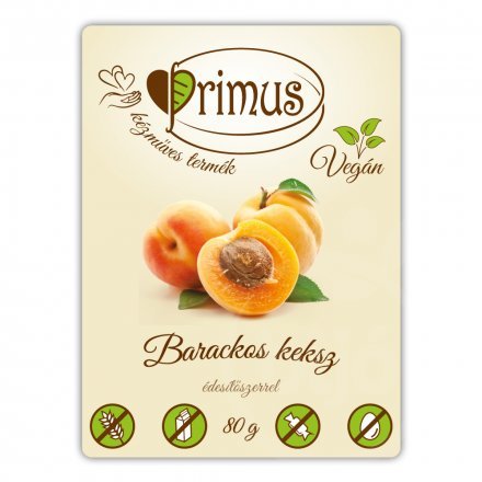 Primus vegánske marhuľové sušienky 80 g - 57452