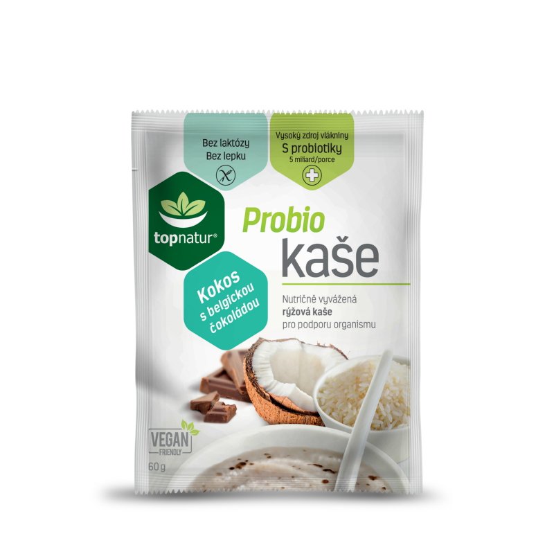 Probio ryžový puding s kokosovou príchuťou a belgickou čokoládou 60 g - 57666