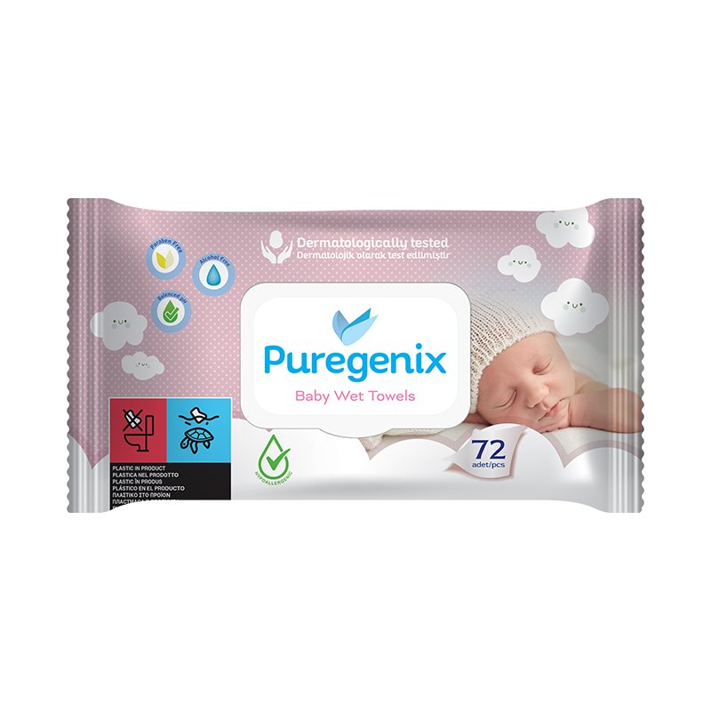 Puregenix vlhčené detské obrúsky 72 kusov - 94177