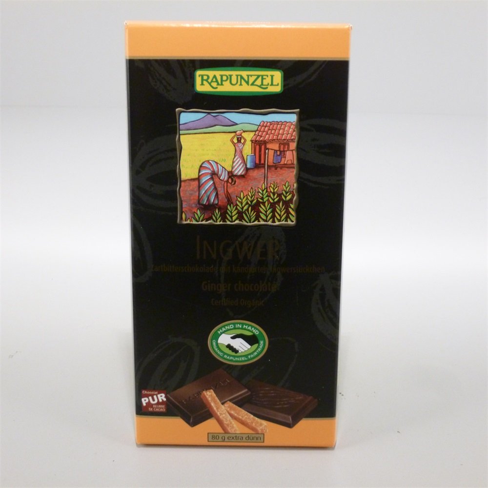 Rapunzel organická polosladká čokoláda zázvorová 80 g - 19535