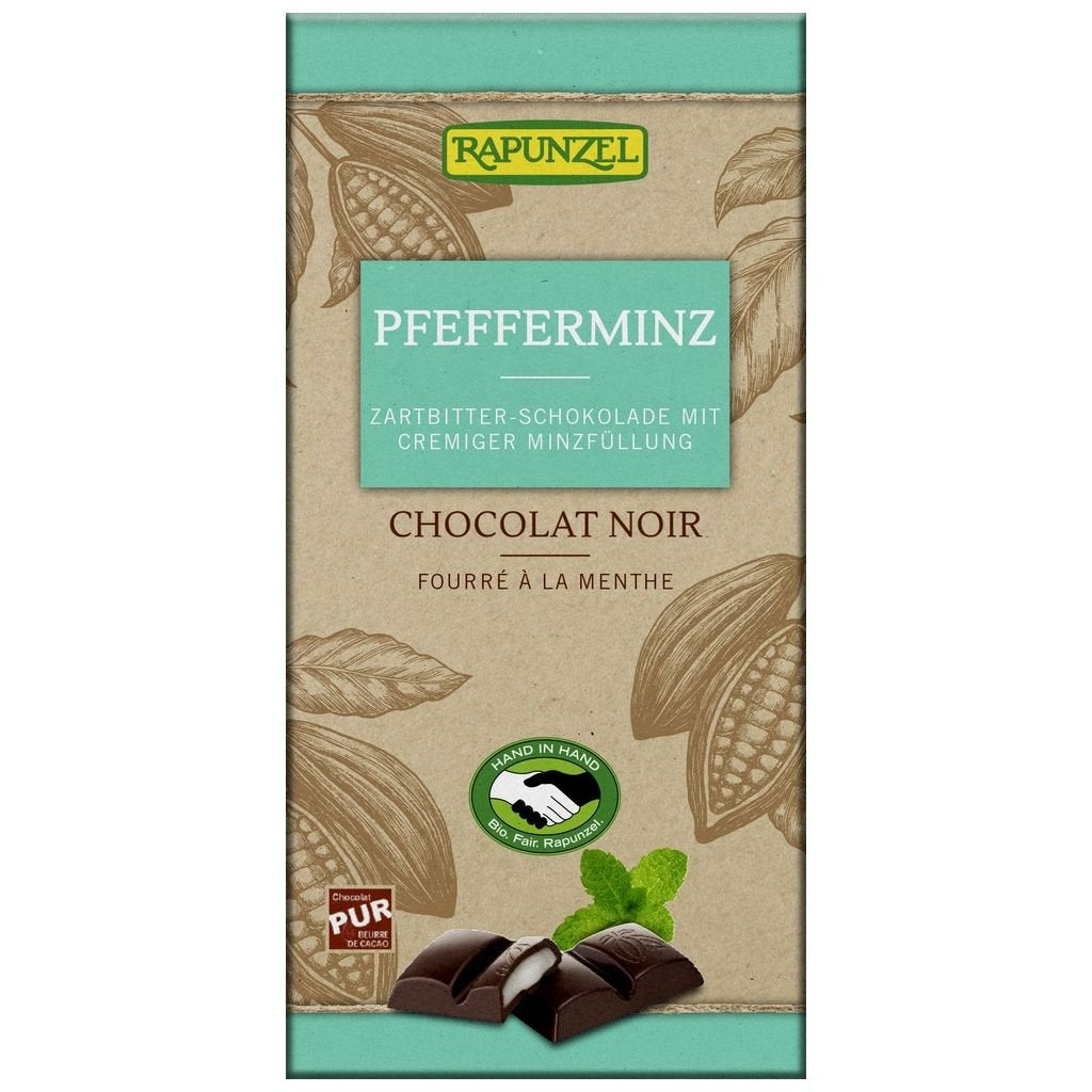 Rapunzel organická polosladká čokoláda s mätovým krémom vegan 100 g - 91918