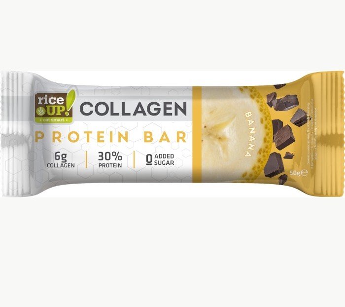 Proteínová tyčinka Rice Up s kolagénom s príchuťou banánu 50 g - 95890