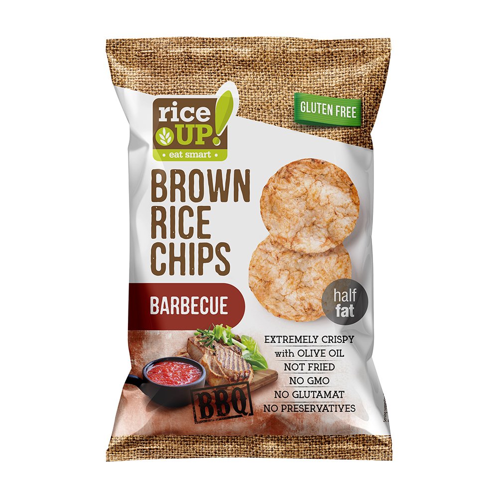 Rice Up hnedé ryžové lupienky barbeque  60 g - 54122