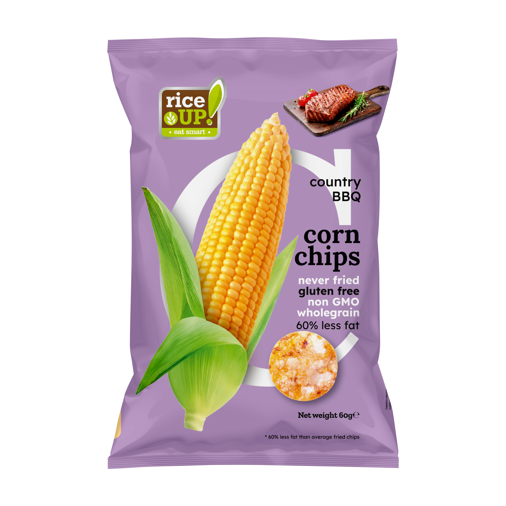 Rice Up kukuričné lupienky s príchuťou bbq 60 g - 96098
