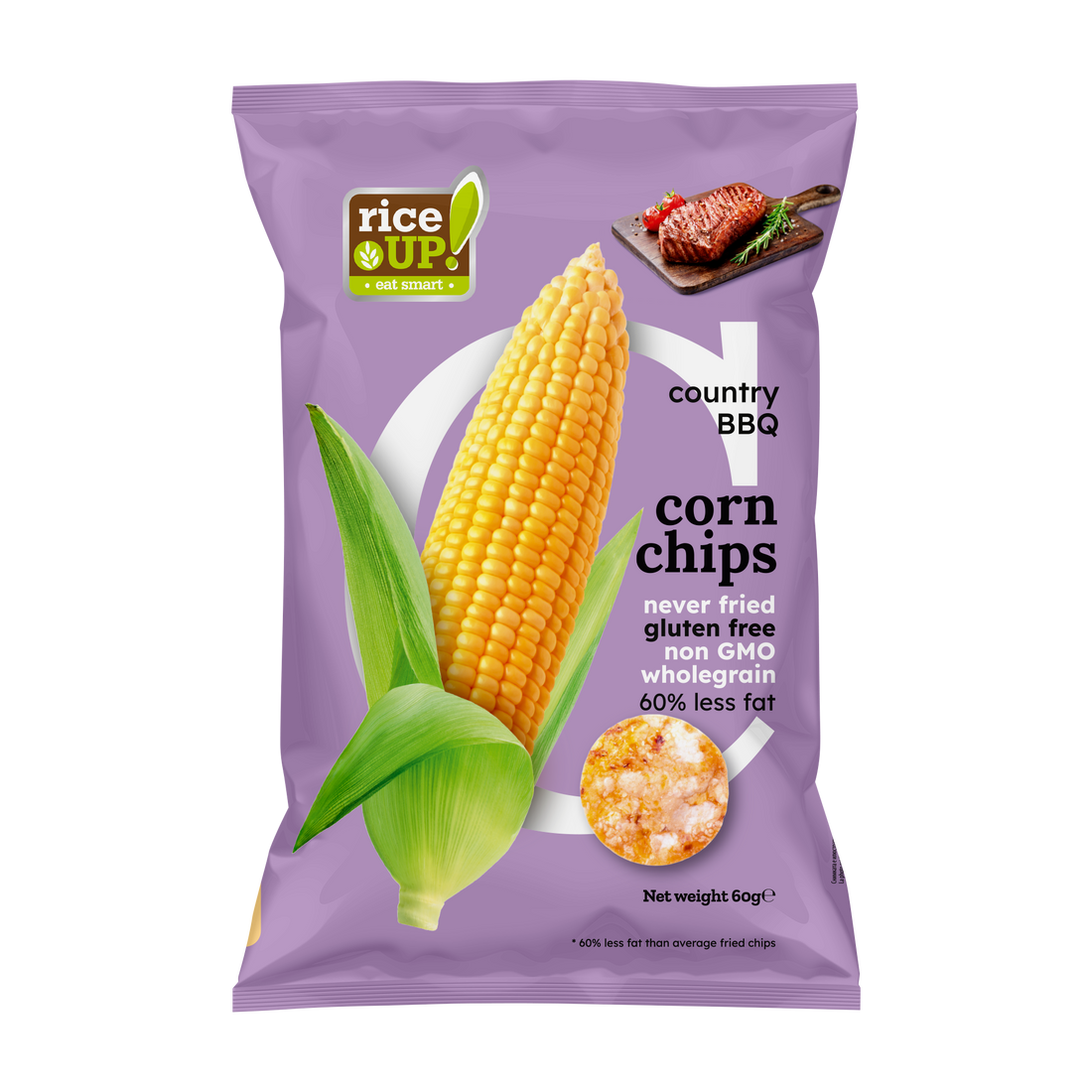 Rice Up kukuričné lupienky s príchuťou bbq 60 g - 96098