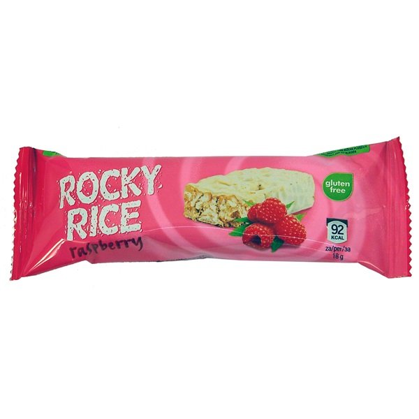 Rocky Rice pufovaná ryžová tyčinka biela čokoláda malina 18 g - 51999