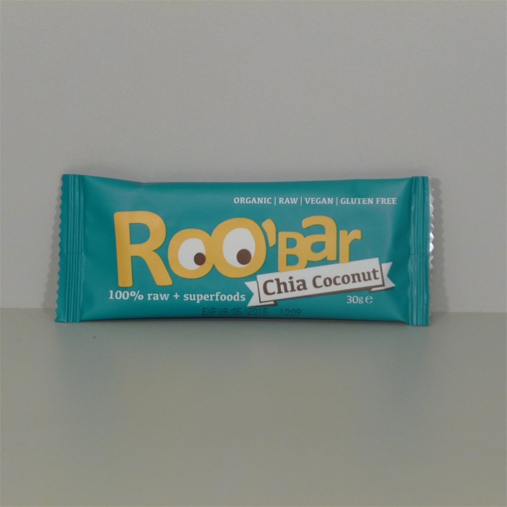 Roobar 100% raw organická ovocná tyčinka s chia semienkami a kokosom 30 g - 40598