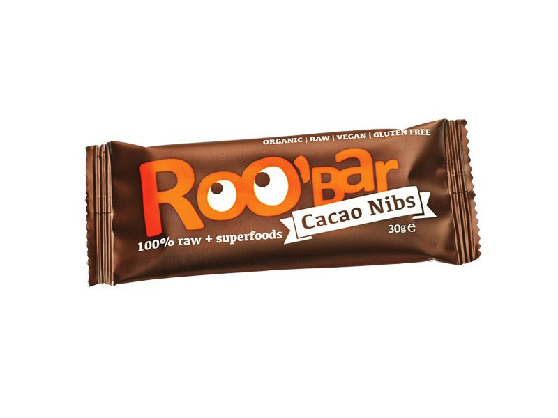 Roobar 100% raw bio kakaové bôby a mandľová ovocná tyčinka 30 g - 40601