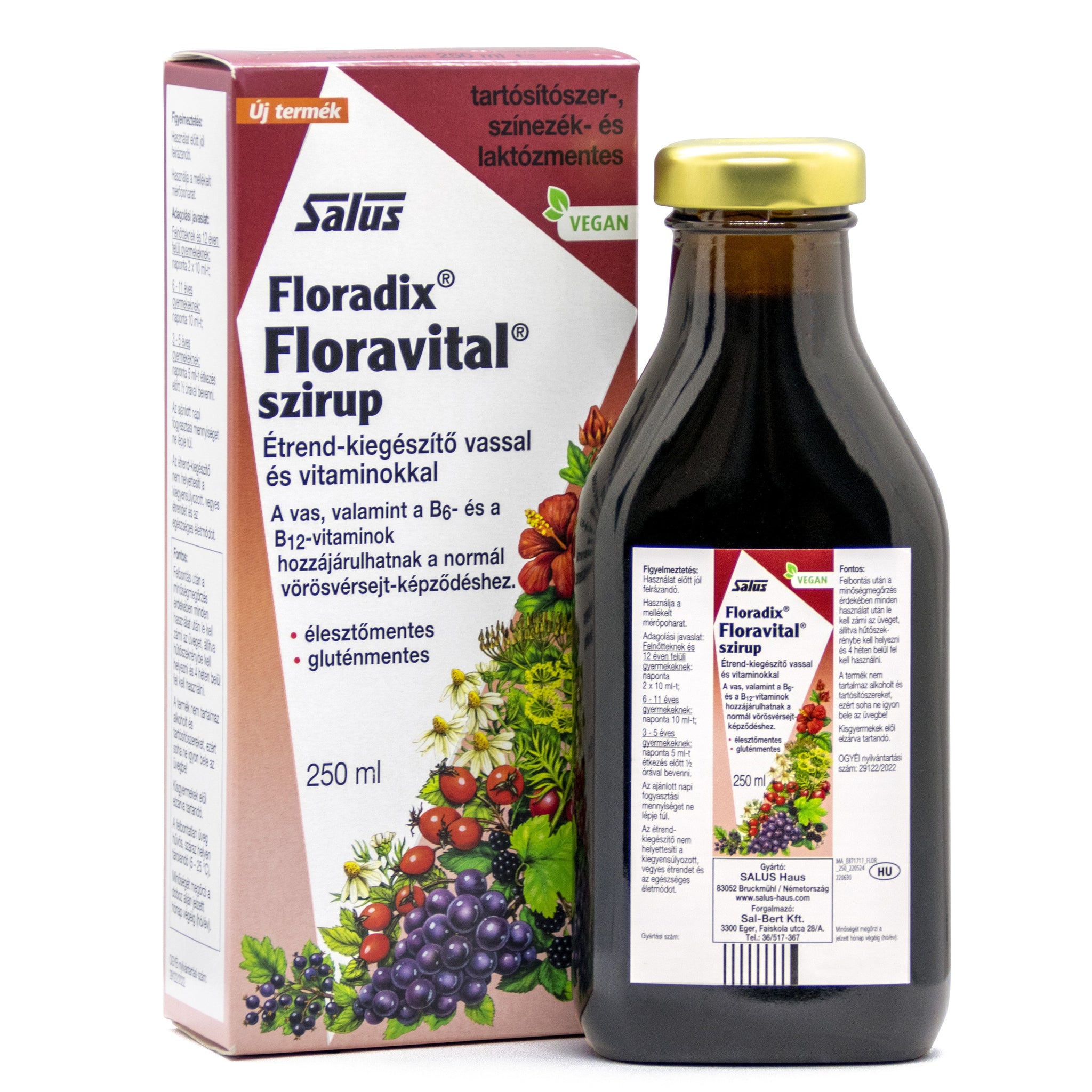 Salus floradix floravital sirup so železom a vitamínmi skupiny B 250 ml - 91579