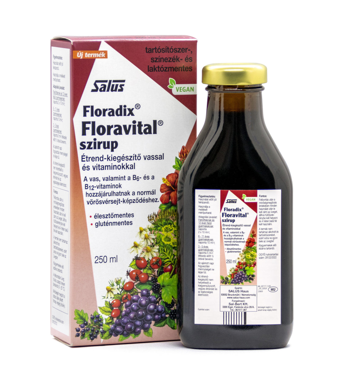 Salus floradix floravital sirup so železom a vitamínmi skupiny B 250 ml - 91579