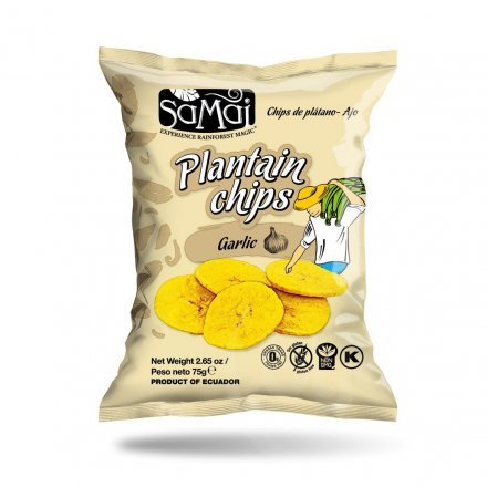 Samai banánové chipsy s cesnakom 75 g - 57055