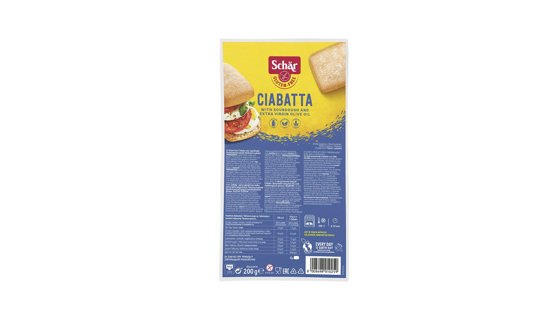 Schär bezlepkové žemle ciabatta predvarené 4x50g 200 g - 36602