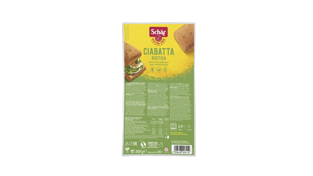 Schär bezlepkové žemle ciabatta predpečené so semienkami 4x50g 200 g - 36609