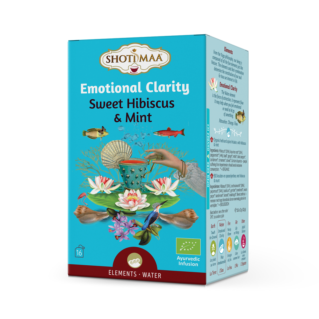 Shoti Maa organický čaj z ibišteka a mäty 16x2g 32 g - 94439