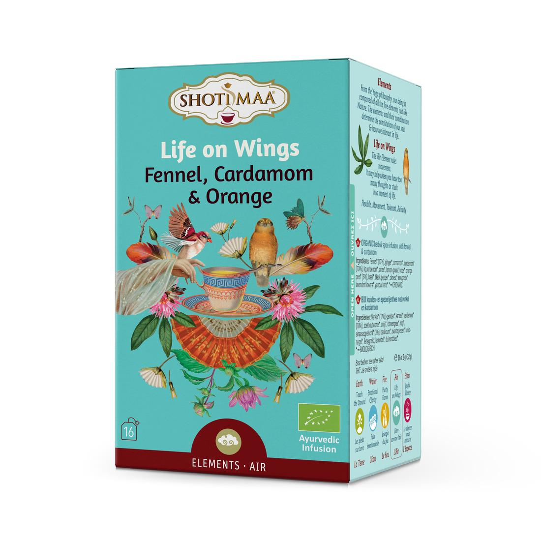 Shoti Maa organický čaj Life on Wings s feniklom, kardamónom a pomarančom 16x2g 32 g - 94441