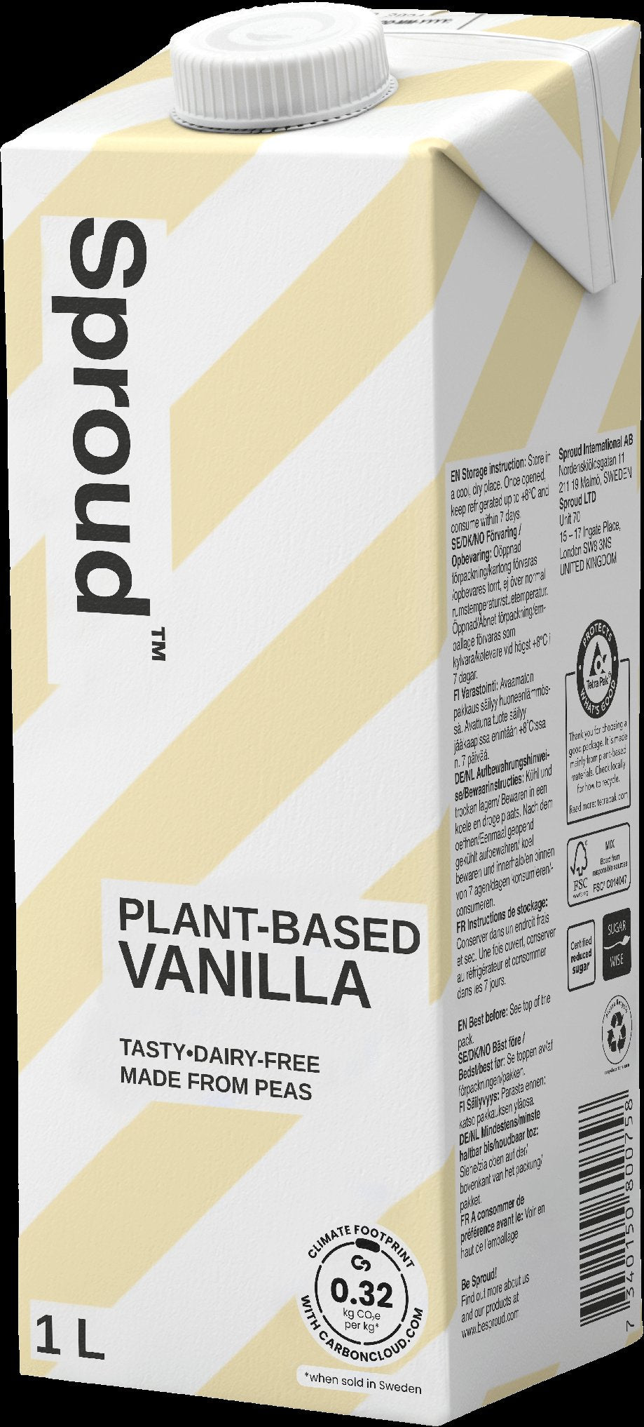 Sproud vanilkový hrachový nápoj 1000 ml - 90045