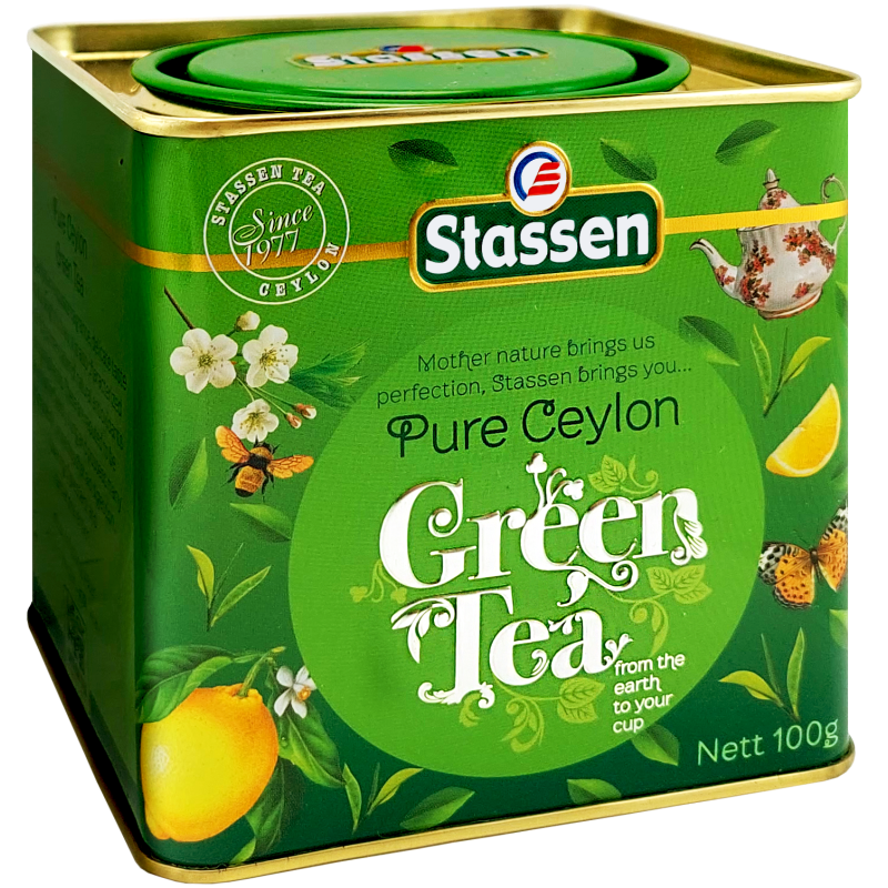 Stassen zelený čaj z vlákna v kovovej krabici 100 g