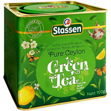 Stassen zelený čaj z vlákna v kovovej krabici 100 g