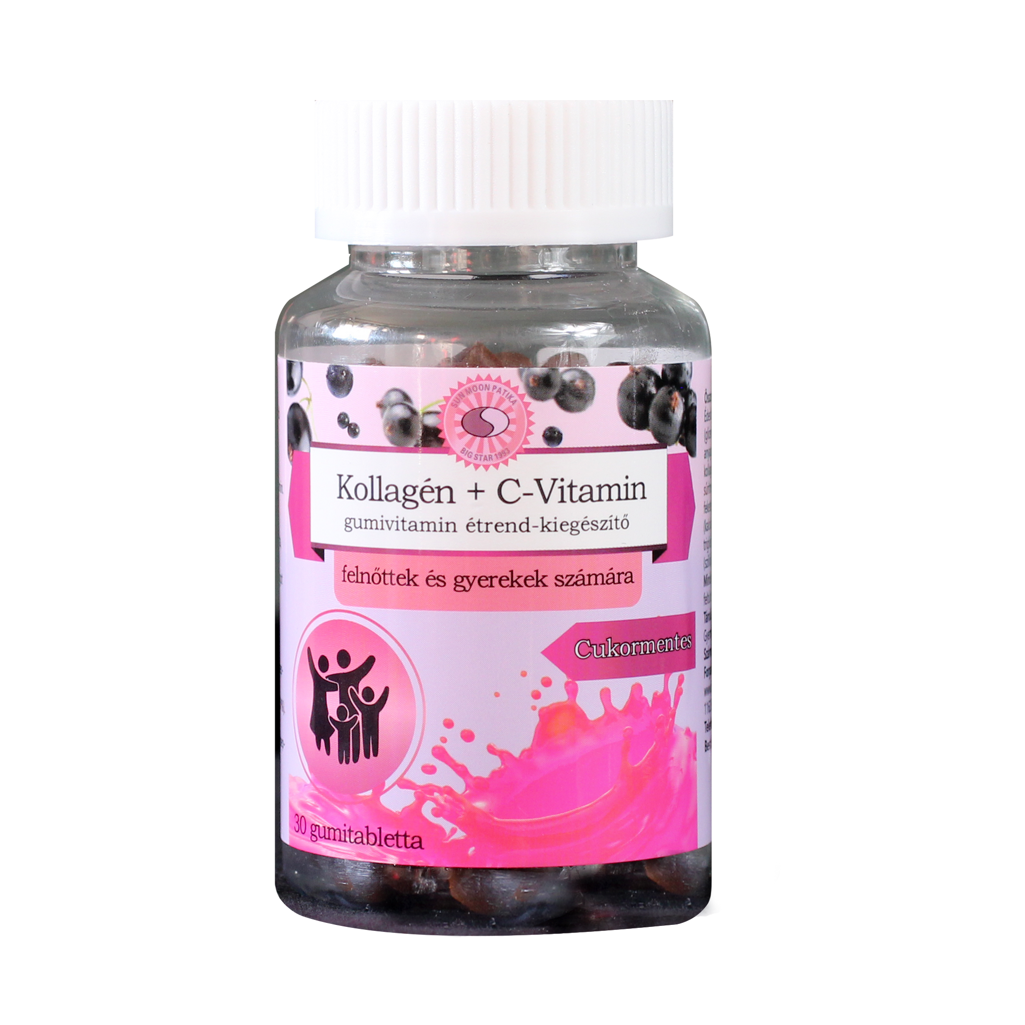 Sun Moon Kolagén+Vitamín C Doplnok stravy Gum Vitamin 30 kapsúl - 97623
