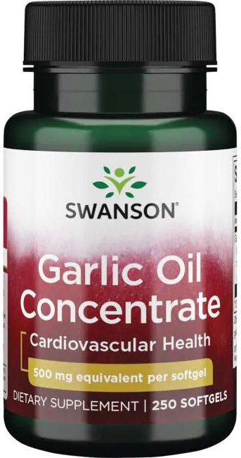 Swanson Cesnakový olejový koncentrát 500 mg, 250 gélových kapsúl - 94256