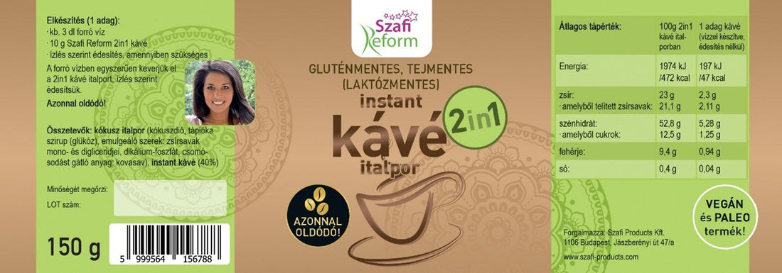 Szafi Reform 2v1 káva bez lepku 150 g - 88308