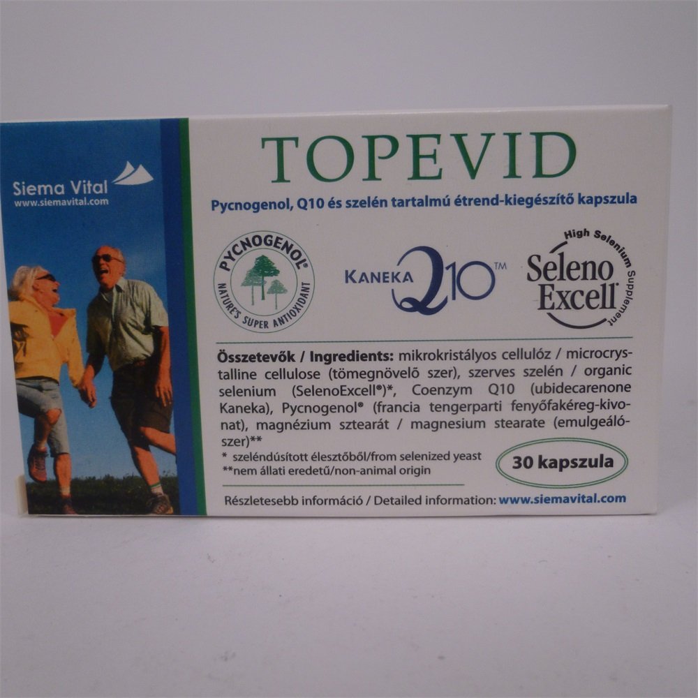 Topevid Kapsuly obsahujúce pycnogenol, Q10 a selén 30 tabliet - 47762