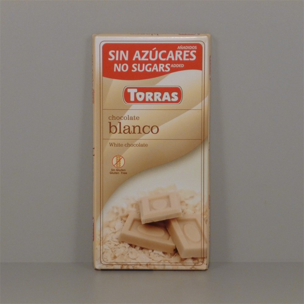 Torras bezlepková biela čokoláda bez cukru 75 g - 43620