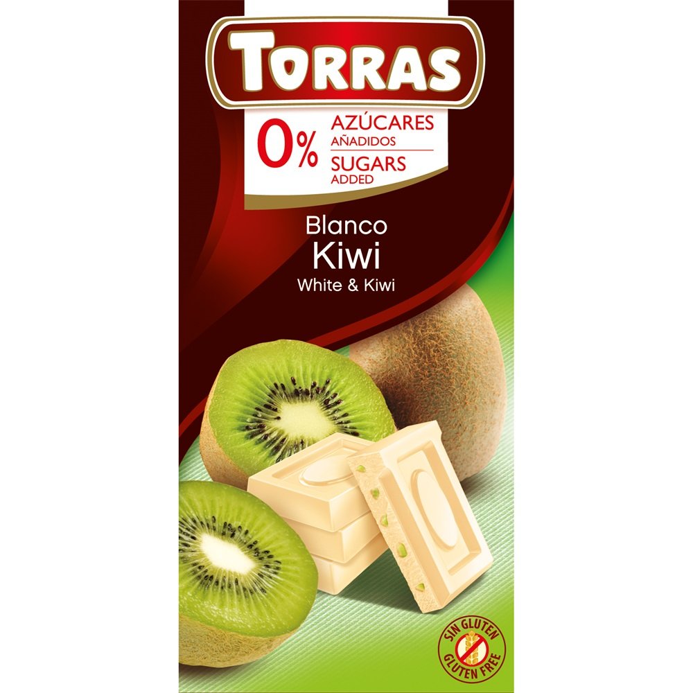 Torras bezlepková biela čokoláda skiwi  bez  pridaného cukru 75 g - 59515