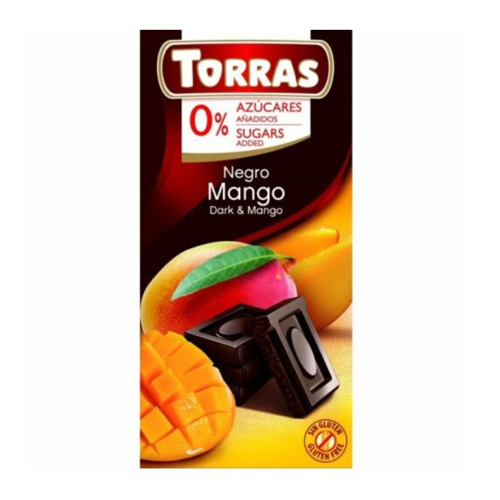 Torras horká čokoláda mango bez lepku a cukru 75 g - 41234