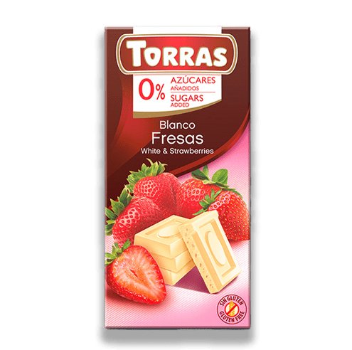 Torras biela čokoláda s jahodami bez lepku a cukru 75 g - 41231